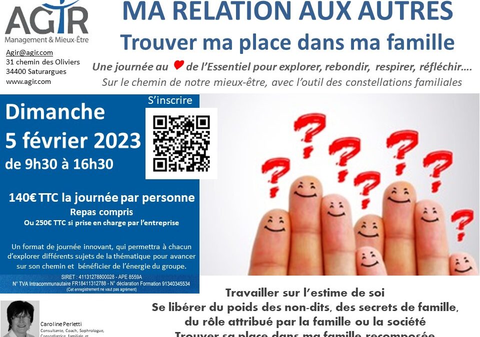 Ma relation aux autres : TROUVER MA PLACE DANS LA FAMILLE